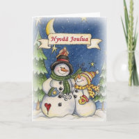 Vintage Finnish Hyvää Joulua Christmas Card