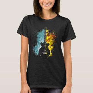 Vintage Fire And Water Guitar For Men Women Boys T-Shirt