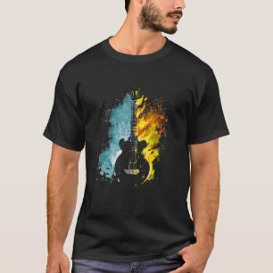 Vintage Fire And Water Guitar For Men Women Boys T-Shirt