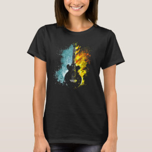 Vintage Fire And Water Guitar For Men Women Boys T-Shirt
