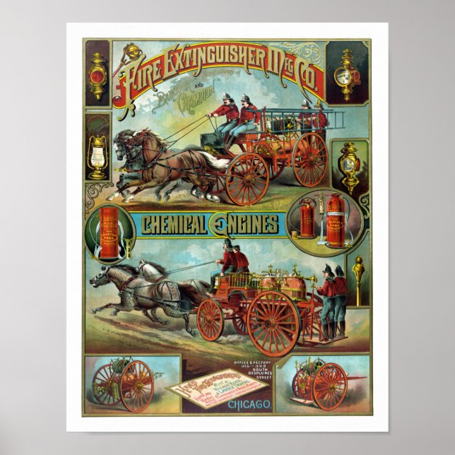 Vintage Fire Fighter Poster (Front)