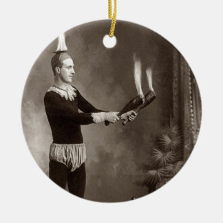 Vintage Fire Juggler Ceramic Tree Decoration