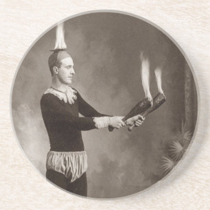 Vintage Fire Juggler Coaster
