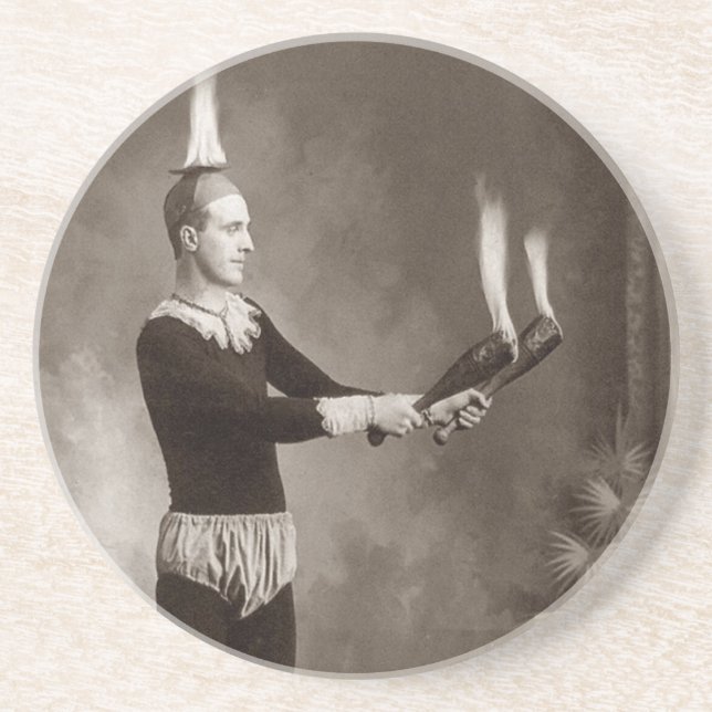 Vintage Fire Juggler Coaster (Front)