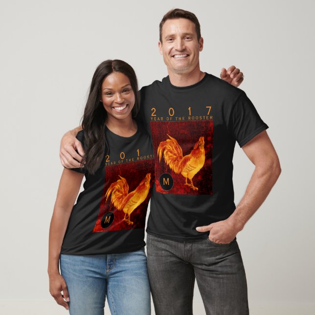 Vintage Fire Rooster Year 2017 Monogram M shirt (Unisex)
