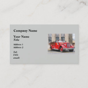 Vintage Fire Truck Business Card