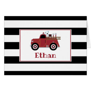 Vintage Fire Truck Thank You Note