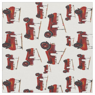 Vintage Fire Trucks In A Pattern, Fabric