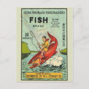 Vintage Firecracker Package Postcard