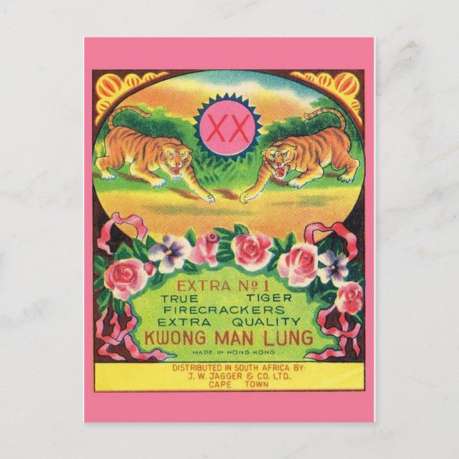 Vintage Firecracker Package Postcard (Front)