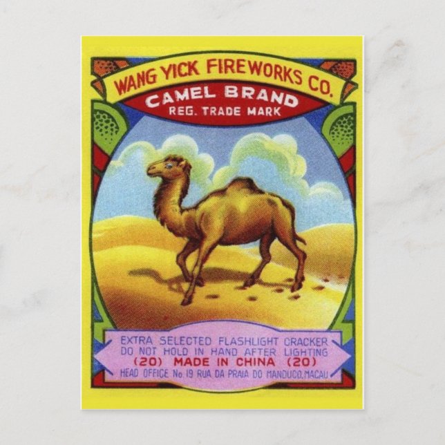Vintage Firecracker Package Postcard (Front)