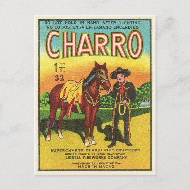 Vintage Firecracker Package Postcard (Front)