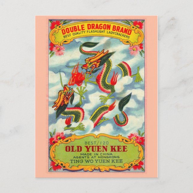 Vintage Firecracker Package Postcard (Front)