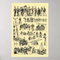 Vintage Firefighter Art