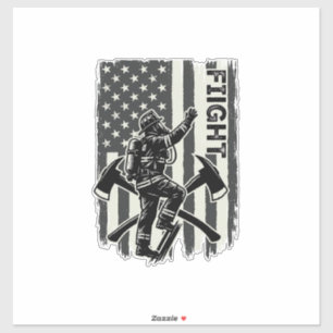 Vintage Firefighter Flag Fight Shirt Design_1