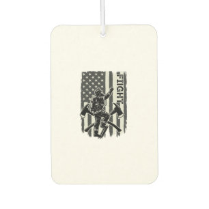 Vintage Firefighter Flag Fight Shirt Design_1 Car Air Freshener