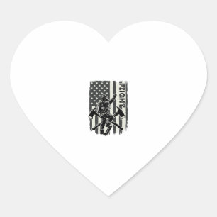 Vintage Firefighter Flag Fight Shirt Design_1 Heart Sticker
