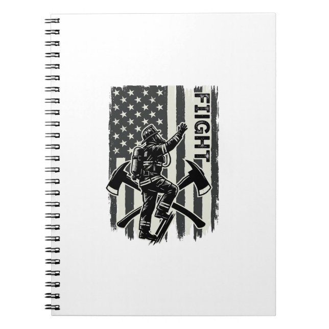 Vintage Firefighter Flag Fight Shirt Design_1 Notebook (Front)