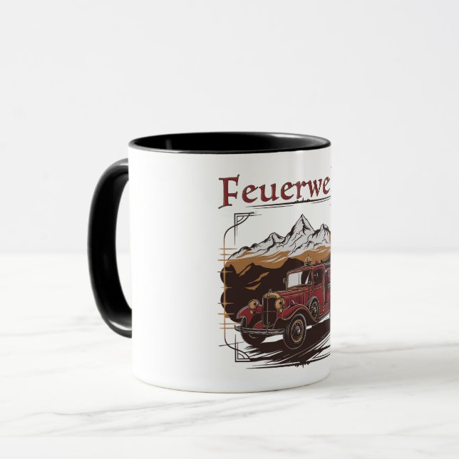 Vintage firefighter mug (Front Left)