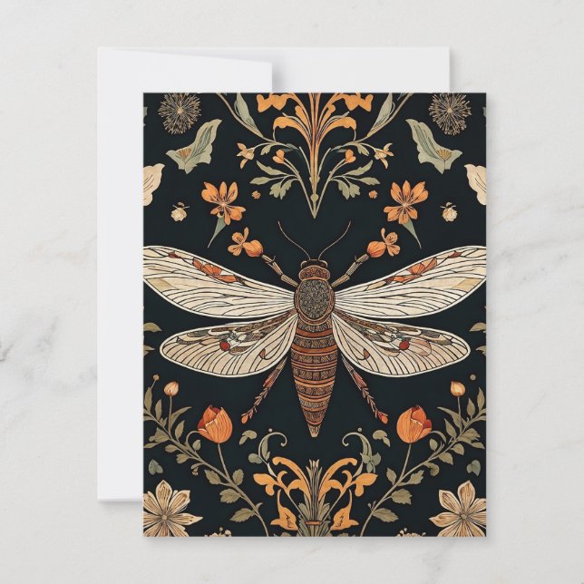 Vintage Firefly Garden  Holiday Card (Front)