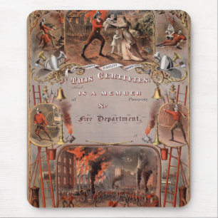 Vintage Fireman's Certificate Mouse Pad
