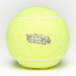 vintage firetruck pencil sketch fireman drawing tennis balls
