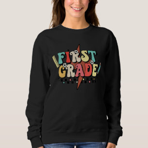 Vintage First Grade Back To School 1st Grade Teach Sweatshirt