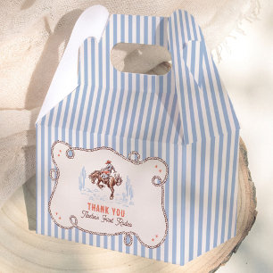 Vintage First Rodeo Cowboy 1st Birthday Thank You Favour Box