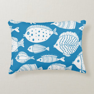 Vintage Fish: Decorative Illustration Set. Decorative Cushion