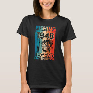 Vintage Fish Fisherman Bass Fishing Legend 1948 Bi T-Shirt