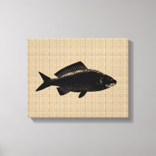 Vintage Fish on canvas Print