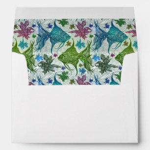Vintage Fish Pattern Envelope