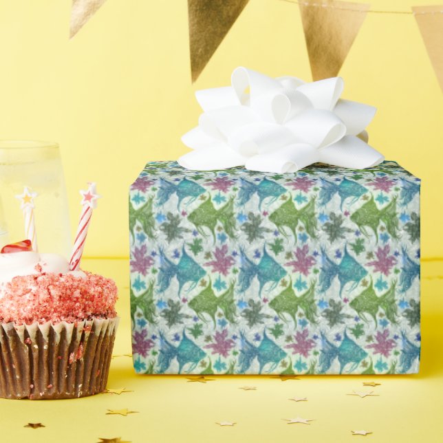 Vintage Fish Pattern Wrapping Paper (Birthday Party)