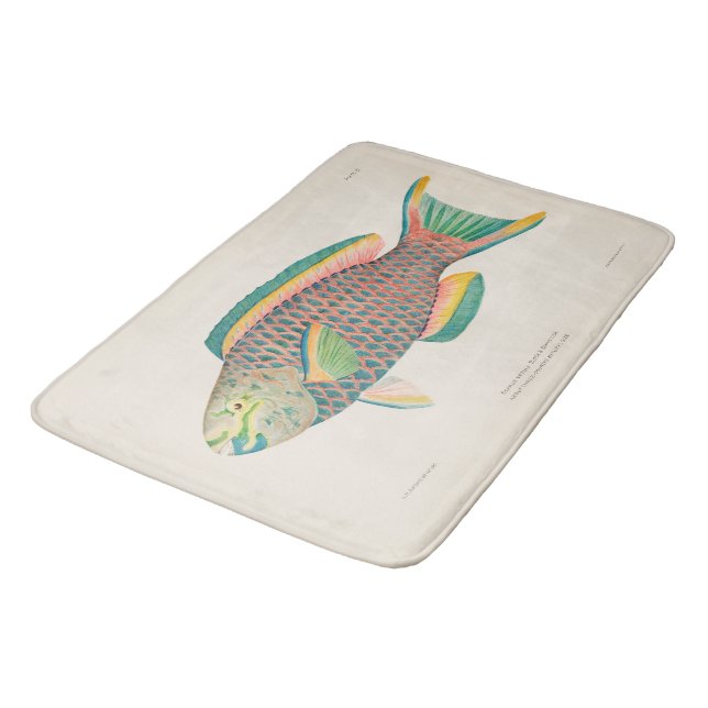Vintage Fish Scientific Illustration  Bath Mat (Angled)