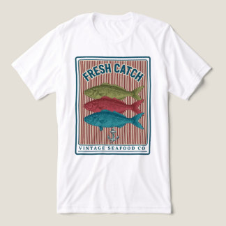 Vintage Fish Shirt - Retro Seafood Label Fishing T