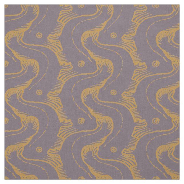 Vintage Fish Wave Pattern by Koloman Moser Fabric (Swatch)