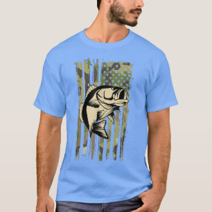Vintage Fishing American Flag Bass Fishing 2934  T-Shirt