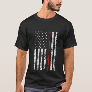 Vintage Fishing American Flag Bass Fishing Pullove T-Shirt