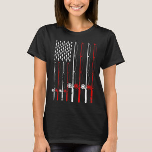 Vintage Fishing American Flag  Bass Fishing T-Shirt