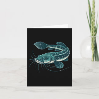 Vintage Fishing Artwork Walking Catfish  Card