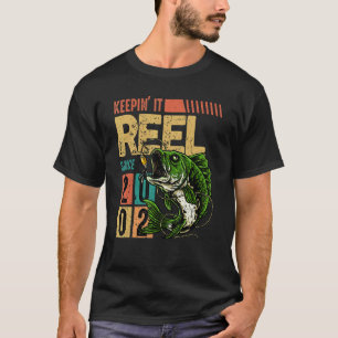 Vintage Fishing Awesome Since 2002 Fisher Birthday T-Shirt