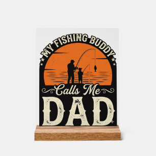 Vintage Fishing Buddy Dad Shirt Design_1 Acrylic Sign