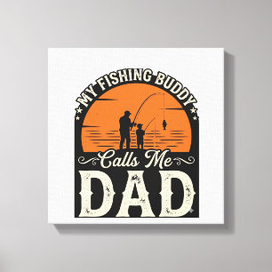 Vintage Fishing Buddy Dad Shirt Design_1 Canvas Print