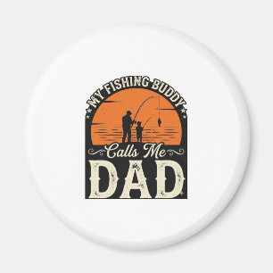 Vintage Fishing Buddy Dad Shirt Design_1 Magnet