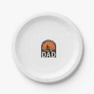Vintage Fishing Buddy Dad Shirt Design_1 Paper Plate