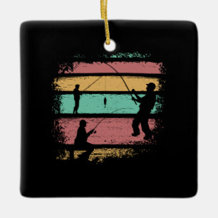 Vintage Fishing Ceramic Ornament