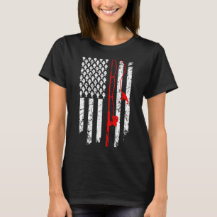 Vintage Fishing Clothes American Flag Bass Fishing T-Shirt