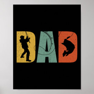 Vintage Fishing Dad Fathers Day Halloween Dad Cost Poster