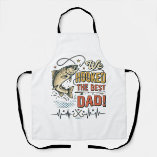 Vintage Fishing Dad We Hooked the Best Dad Vector_ Apron