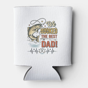 Vintage Fishing Dad We Hooked the Best Dad Vector_ Can Cooler
